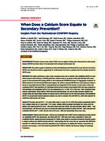 When does a calcium score equate to secondary prevention?
