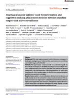 Esophageal cancer patients' need for information and support in making a treatment decision between standard surgery and active surveillance