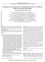 Perforation and fistula of the gastrointestinal tract in patients with necrotizing pancreatitis