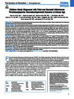 Children newly diagnosed with fetal and neonatal alloimmune thrombocytopenia