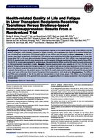 Health-related quality of life and fatigue in liver transplant recipients receiving tacrolimus versus sirolimus-based immunosuppression