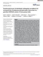 Psychosocial issues of individuals undergoing surveillance for increased risk of melanoma and pancreatic cancer due to a germline CDKN2A variant