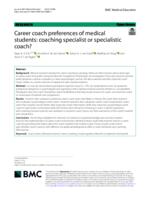 Career coach preferences of medical students