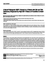 A novel pathogenic IGSF1 variant in a patient with GH and TSH deficiency diagnosed by high IGF-I values at transition to adult care