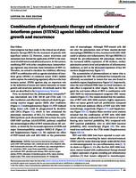 Combination of photodynamic therapy and stimulator of interferon genes (STING) agonist inhibits colorectal tumor growth and recurrence