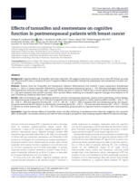 Effects of tamoxifen and exemestane on cognitive function in postmenopausal patients with breast cancer