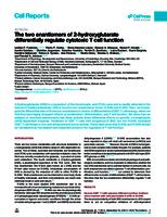 The two enantiomers of 2-hydroxyglutarate differentially regulate cytotoxic T cell function