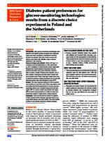 Diabetes patient preferences for glucose-monitoring technologies