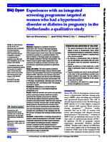 Experiences with an integrated screening programme targeted at women who had a hypertensive disorder or diabetes in pregnancy in the Netherlands: a qualitative study