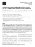 Reclassification of a likely pathogenic Dutch founder variant in KCNH2