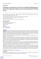 Facilitators of and Barriers to the Use of a Digital Self-Management Service for Diagnostic Testing: Focus Group Study With Potential Users