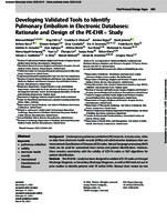 Developing validated tools to identify pulmonary embolism in electronic databases