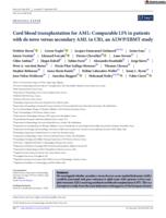 Cord blood transplantation for AML