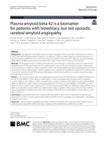 Plasma amyloid beta 42 is a biomarker for patients with hereditary, but not sporadic, cerebral amyloid angiopathy