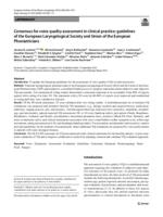 Consensus for voice quality assessment in clinical practice