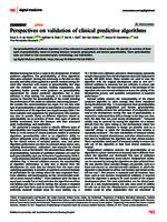 Perspectives on validation of clinical predictive algorithms