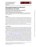 Permutation-based true discovery guarantee by sum tests