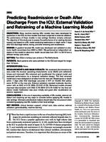 Predicting readmission or death after discharge from the ICU