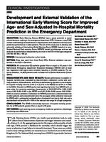 Development and external validation of the International Early Warning Score for improved age- and sex-adjusted in-hospital mortality prediction in the emergency department