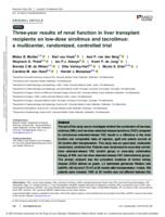 Three-year results of renal function in liver transplant recipients on low-dose sirolimus and tacrolimus