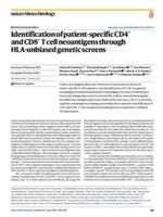 Identification of patient-specific CD4+ and CD8+ T cell neoantigens through HLA-unbiased genetic screens