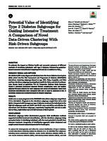 Potential value of identifying type 2 diabetes subgroups for guiding intensive treatment