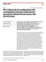 PD-L1 blockade in combination with carboplatin as immune induction in metastatic lobular breast cancer