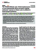 The FRESHAIR4Life study: Global implementation research on non-communicable disease prevention targeting adolescents' exposure to tobacco and air pollution in disadvantaged populations