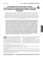 A prospective five-year follow-up after peg-interferon plus nucleotide analogue treatment or no treatment in HBeAg negative chronic hepatitis B patients