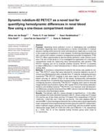 Dynamic rubidium-82 PET/CT as a novel tool for quantifying hemodynamic differences in renal blood flow using a one-tissue compartment model