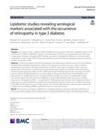 Lipidomic studies revealing serological markers associated with the occurrence of retinopathy in type 2 diabetes