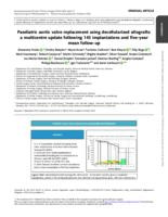 Paediatric aortic valve replacement using decellularized allografts