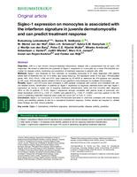 Siglec-1 expression on monocytes is associated with the interferon signature in juvenile dermatomyositis and can predict treatment response