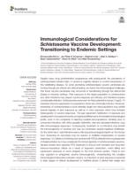 Immunological considerations for schistosoma vaccine development