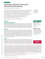 Tranexamic acid after aneurysmal subarachnoid hemorrhage