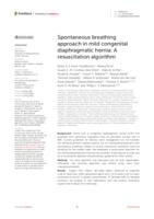 Spontaneous breathing approach in mild congenital diaphragmatic hernia