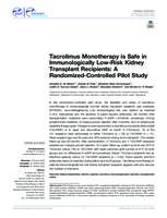 Tacrolimus monotherapy is safe in immunologically low-risk kidney transplant recipients