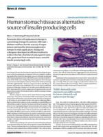 Human stomach tissue as alternative source of insulin-producing cells