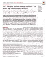 PD-L1 checkpoint blockade promotes regulatory T cell activity that underlies therapy resistance