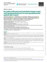 Do quality of life and work productivity change in early axial spondyloarthritis and non-axial spondyloarthritis patients after 2 years?
