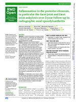 Inflammation in the posterior elements, in particular the facet joint and facet joint ankylosis over 2-year follow-up in radiographic axial spondyloarthritis