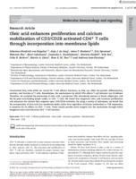 Oleic acid enhances proliferation and calcium mobilization of CD3/CD28 activated CD4+ T cells through incorporation into membrane lipids