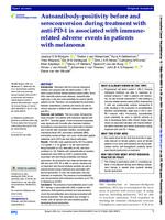 Autoantibody-positivity before and seroconversion during treatment with anti-PD-1 is associated with immune-related adverse events in patients with melanoma