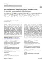 The performance of metabolomics-based prediction scores for mortality in older patients with solid tumors