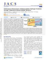 Performance enhancement of electrocatalytic hydrogen evolution through coalescence-induced bubble dynamics