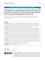 Evaluation of a group-based online informed consent conversation (eConsent) in participants from a low-risk vaccination clinical trial