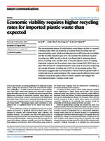 Economic viability requires higher recycling rates for imported plastic waste than expected