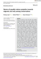 Norms of equality reduce prejudice towards migrants, but only among conservatives