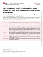 Left ventricular apical pacing-induced heart failure in a child after congenital heart surgery